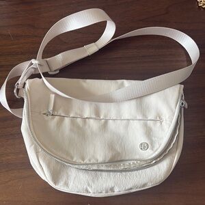 Lululemon Athletica Cream Crossbody Bag with Minimalist Design